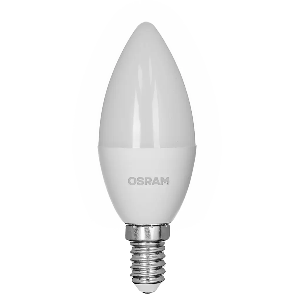 Светодиодная лампа OSRAM свеча 5Вт E14 теплый белый свет 85100492 STLM-1371652 - Вид №1