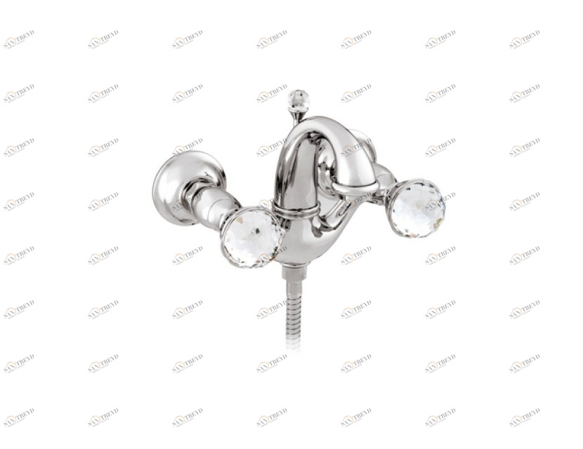 037218.C00.62 Душевой набор для ванны с кристаллами сваровски Сатин никель Mestre Pacifica