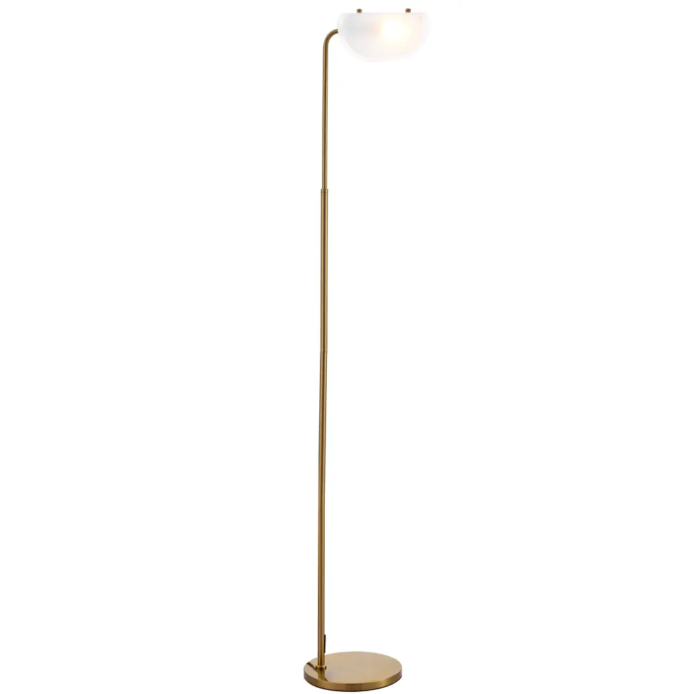Торшер Freya Mallow с медной ножкой и белым стеклянным плафоном 86463979 STLM-1571360