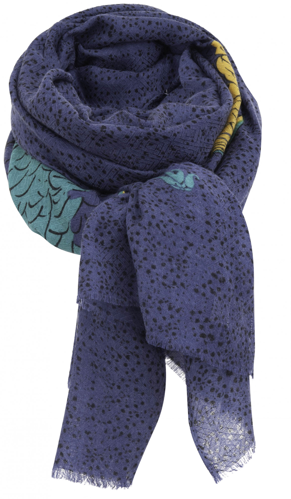 BIRDY_N Шаль BIRDY NAVY 70/190 шерсть 92% шелк 8% PETRUSSE Santreyd 