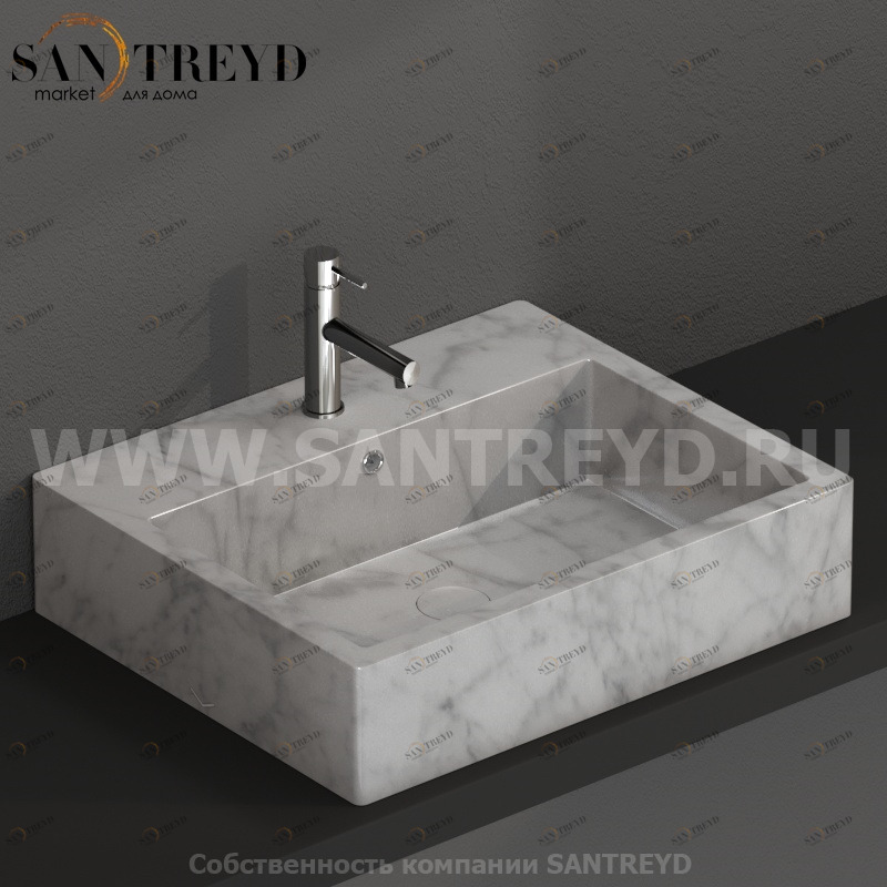 SCQ61MC Подвесная раковина настенная прямоугольная Ceramica Globo  серая 