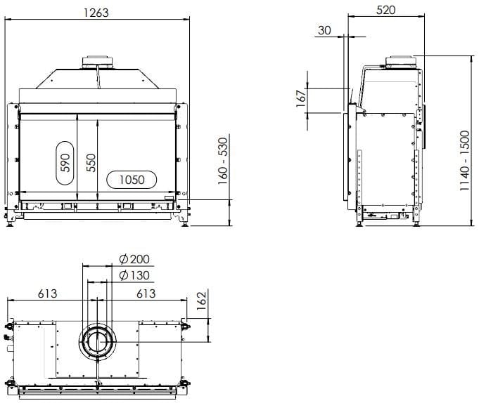 Настенный газовый камин KALFIRE GP105/59F ARCH-00084673 - Вид №1