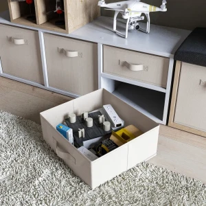 KONSENSA Органайзер для хранения с ручками, платиновый 89387994