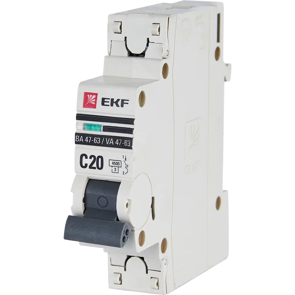 Автоматический выключатель EKF ВА47-63 1P C20 A 4.5 кА STLM-2133380