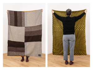 Двусторонний плед из шерсти и хлопка