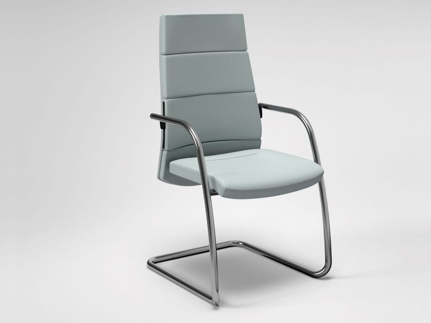 Кожаный консольный стул с подлокотниками для залов ожидания FANTONI Seating system ARCH-00134547