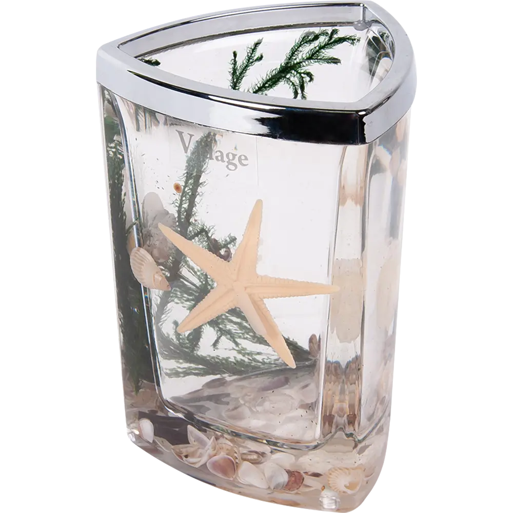 Стакан для зубных щёток Vidage «Морская звезда» пластик цвет белый/зелёный STLM-2165165