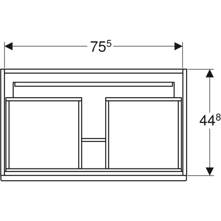 869556000 Шкафчик для встраиваемой раковины Geberit Renova Plan, с одним выдвижным и одним внутренним выдвижным ящиком Geberit  - Вид №26