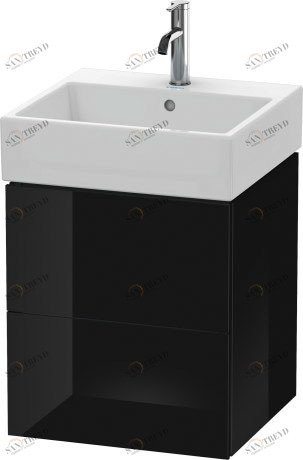 LC627404040 Тумбочка подвесная L-Cube #LC6274 484 x 459 мм Черный глянцевый лак Duravit