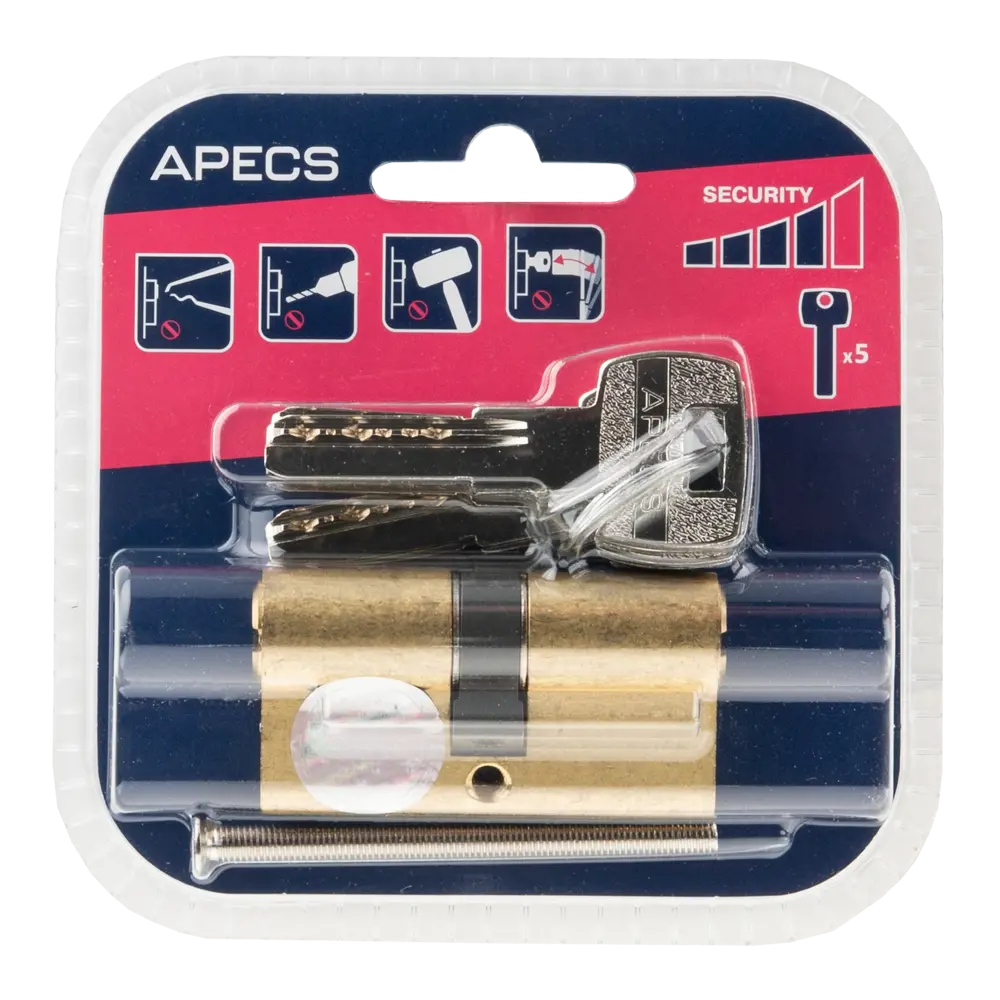 APECS Pro LM-60-G Цилиндровый механизм для металлических дверей, золото 84168099 SM STLM-0902360 - Вид №3