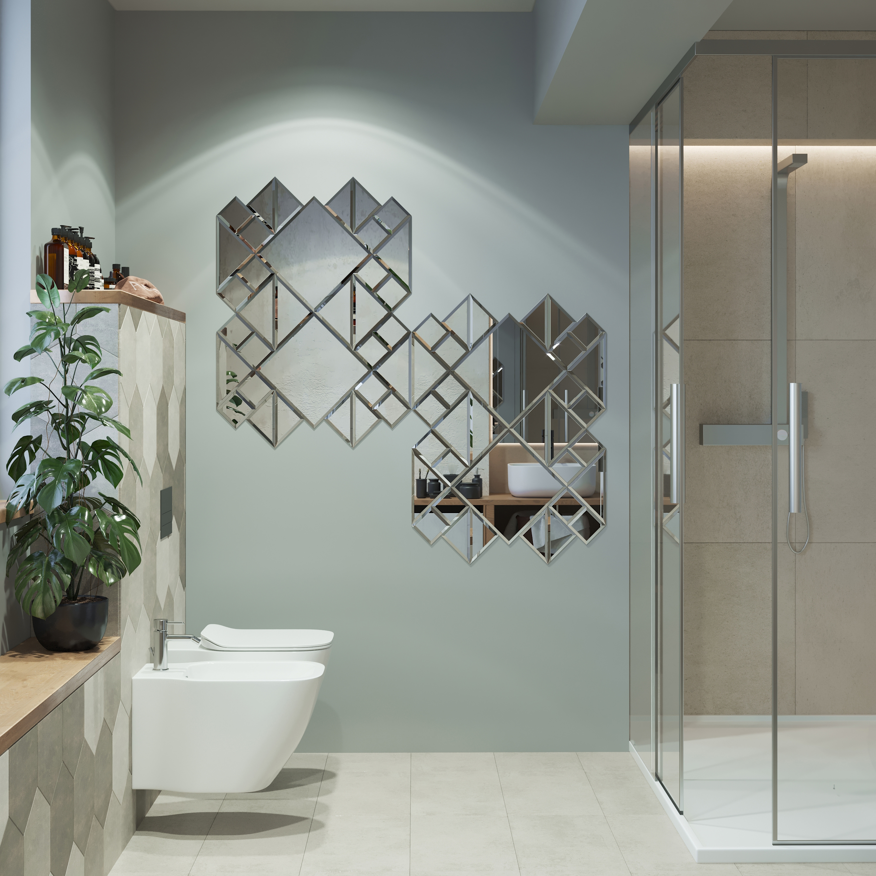 Зеркальная плитка SENSEA LM30 30×30 см серебристая 82360914 STLM-0025411