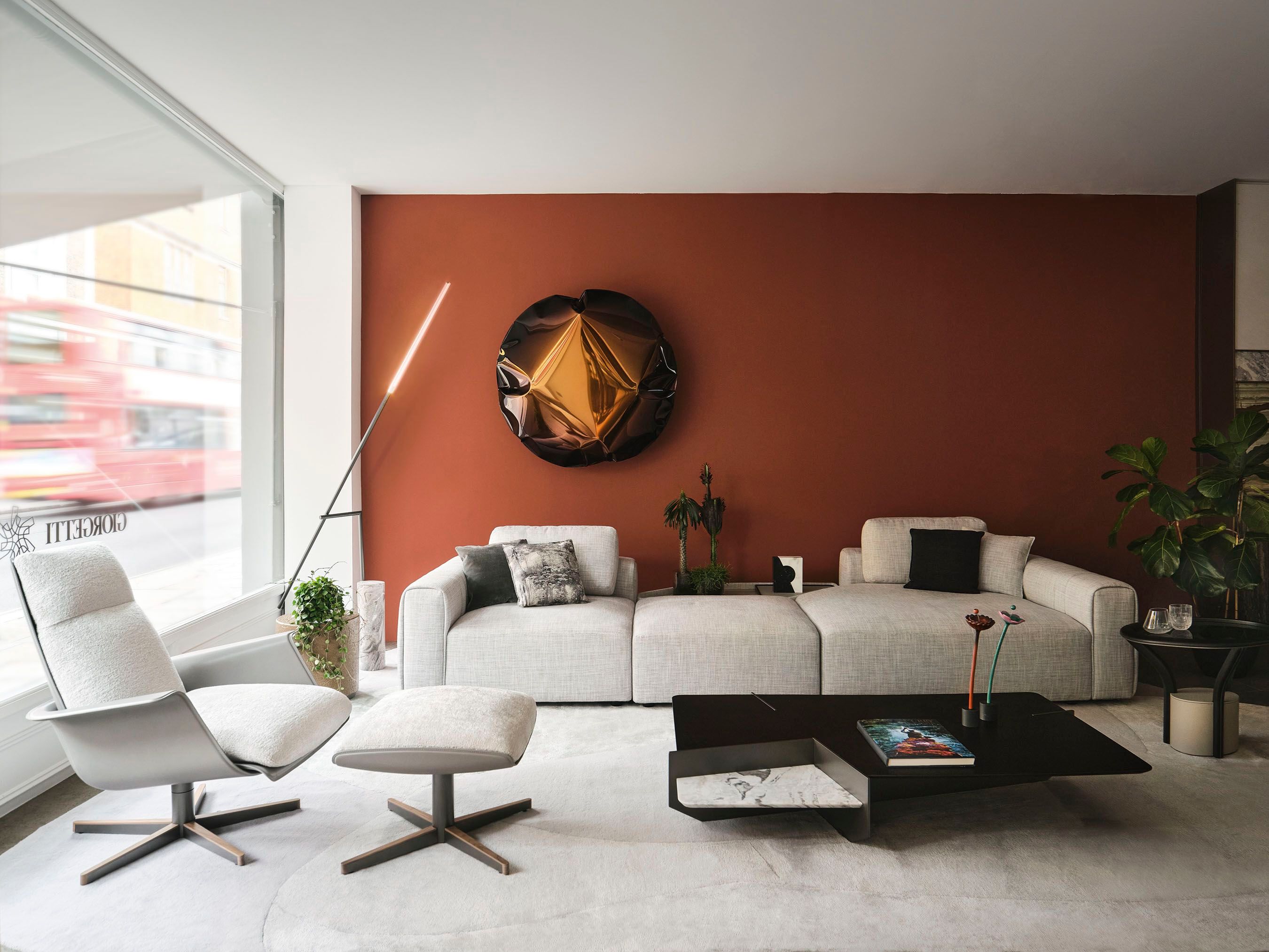 Круглый деревянный и стеклянный журнальный столик Giorgetti CHANTERELLE ARCH-00028351 - Вид №13