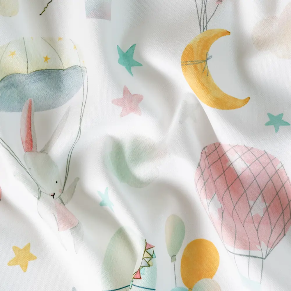 Ткань 1 м/п Зайчик и воздушный шар велюр 300 см цвет разноцветный GARDEN STLM-2024563 - Вид №1