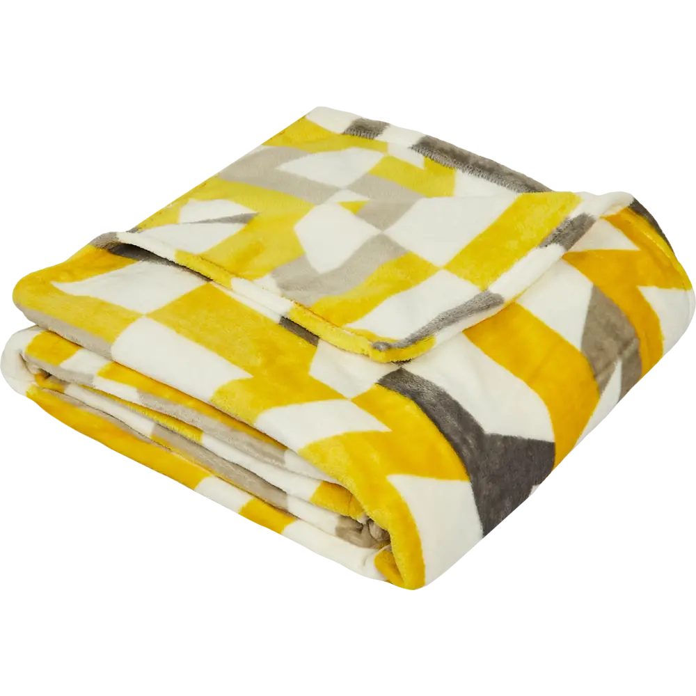 Плед Dilara 150x200 см фланель цвет желто-серый 88674477 STLM-2105141 Ardenza Подиум - Вид №1