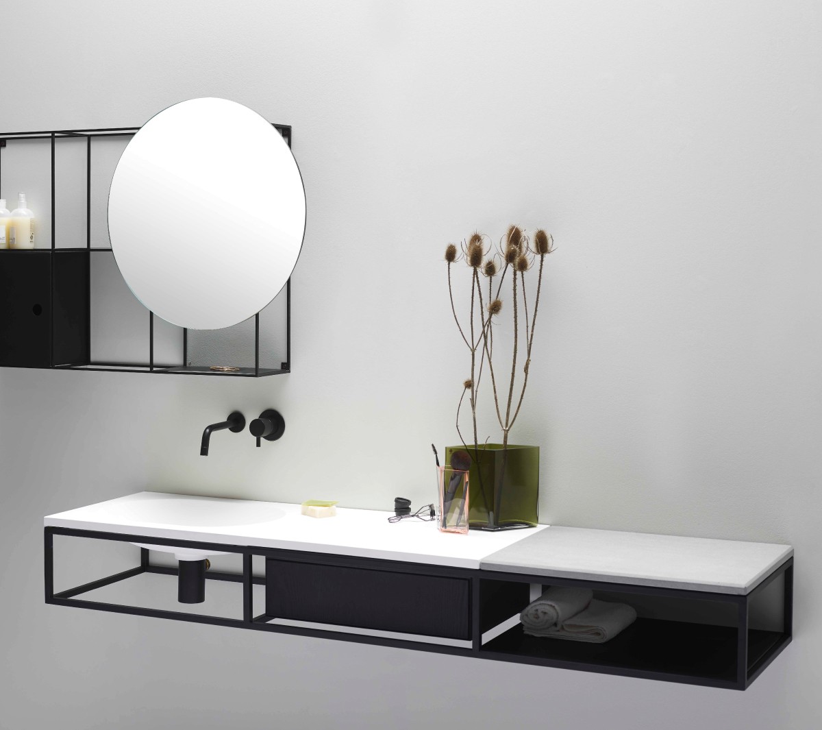 comp-composizione gs3b Подвесная раковина настенная прямоугольная Ex.T Frame черная - Вид №9