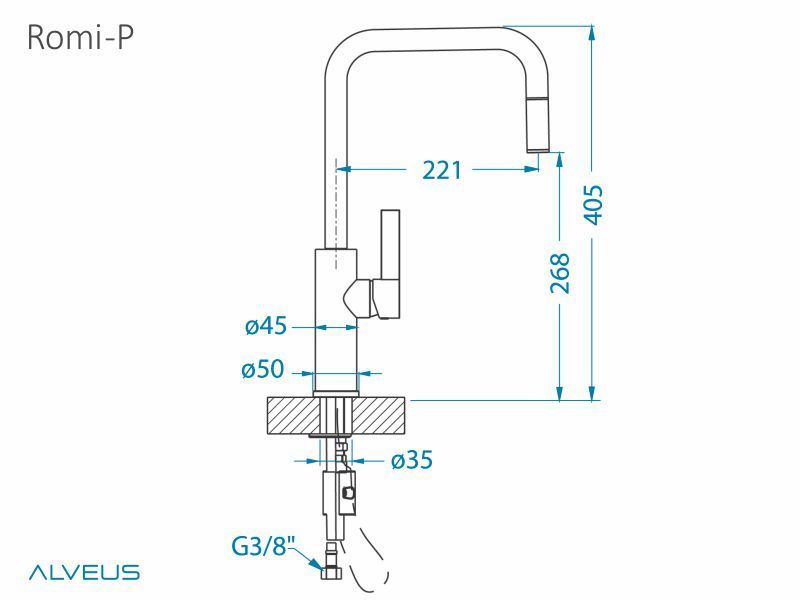 Смеситель кухонный  Alveus ROMI-P 1132176 - Вид №1