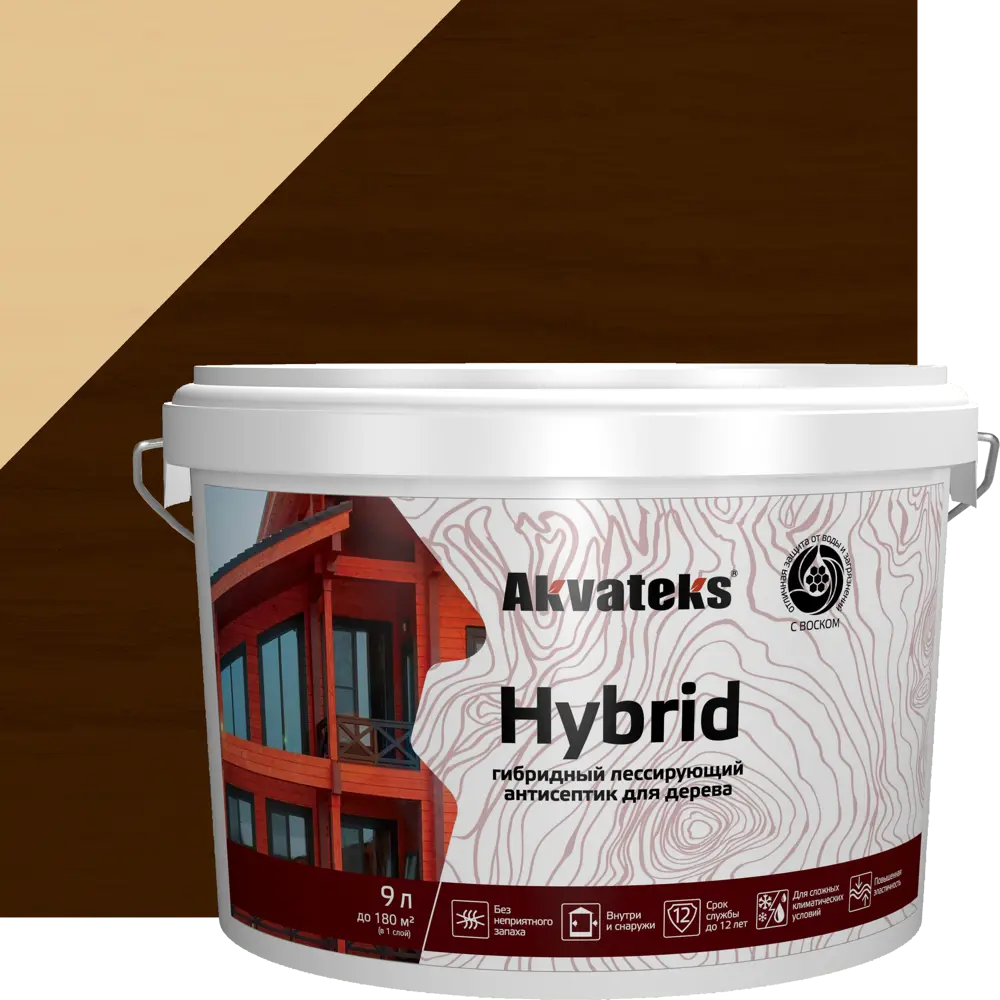 АКВАТЕКС Hybrid - гибридный антисептик для дерева Палисандр 9 л 86364489