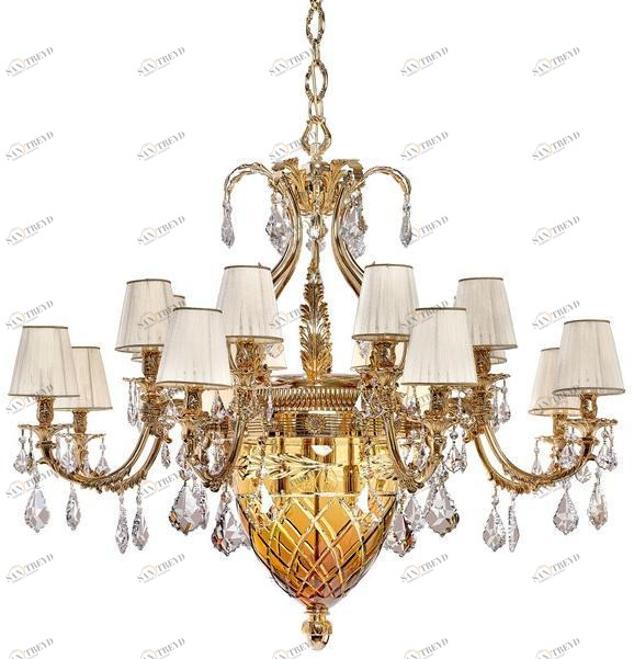 Possoni Illuminazione Люстра с градиентом из чистого золота с кристаллами swarovski® Lara 4400/16+4