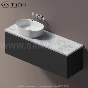 Agape ELL Столешница на тумбу с возможностью установки 1-2 раковины. Размер: длина от 160 см до 180 см. Отделка: белый мрамор AELLM1MCC1618YP