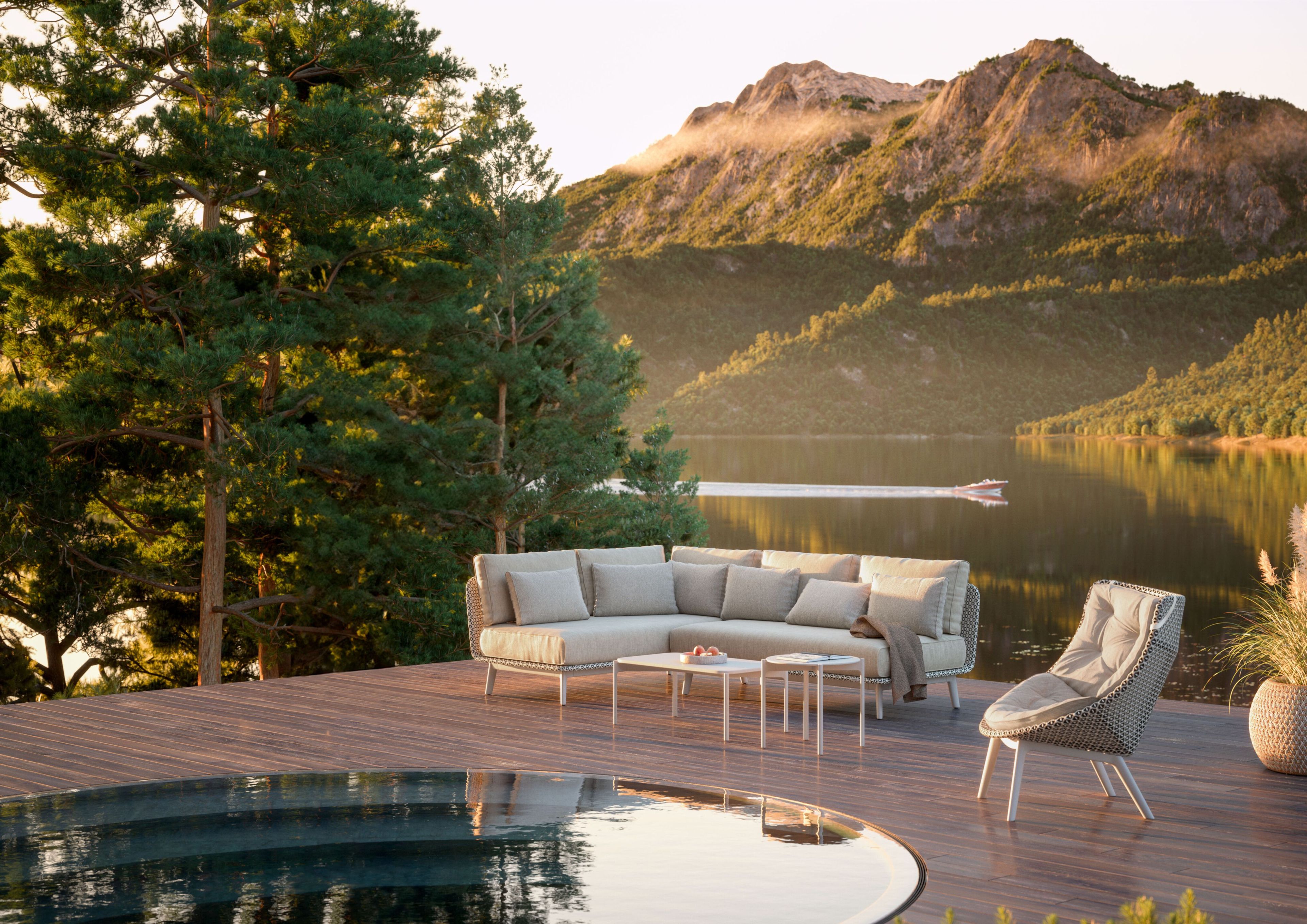 Алюминиевый прямоугольный садовый столик с порошковым покрытием с керамическим материалом DEDON IZON ARCH-00042396 - Вид №11