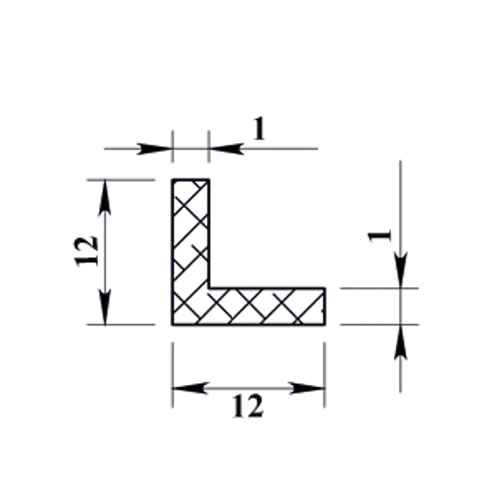 Профиль алюминиевый угловой 12х12х1x1000 мм 12363028 STLM-2074521 Santreyd  - Вид №2