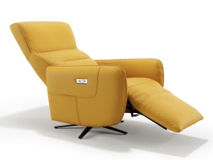 5-спицевое кожаное кресло с подлокотниками