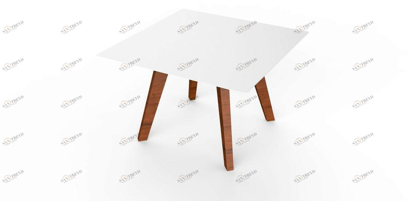 VITEO Квадратный журнальный столик из Corian® и дерева Slim wood sun-id-1406302