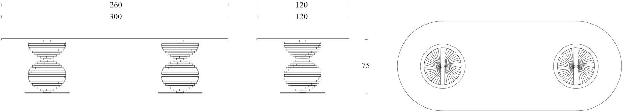 Tonin Casa Стол из керамогранита на массивной дубовой основе  T8078  - Вид №3