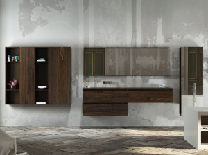 Деревянный подвесной умывальник