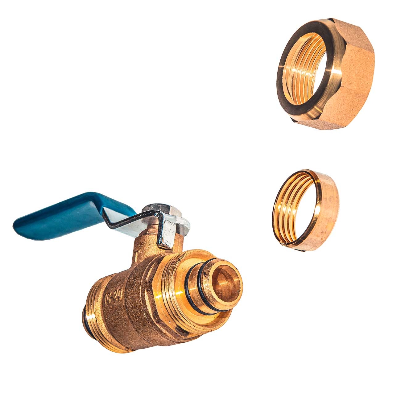 21402 Кран шаровой 16-20мм для металлопластиковых труб прямой, латунь, ручка LAB.Space  - Вид №7