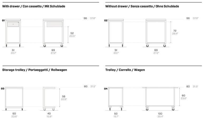 Fantin Тележка из технического металла с ящиком Run sun-id-1496508 - Вид №2
