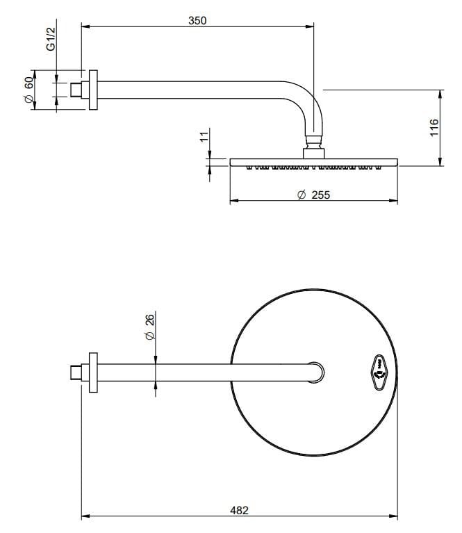 Набор для душа из нержавеющей стали с душем и ручным душем Rubinetterie Treemme 3.6 ARCH-00103295 - Вид №3