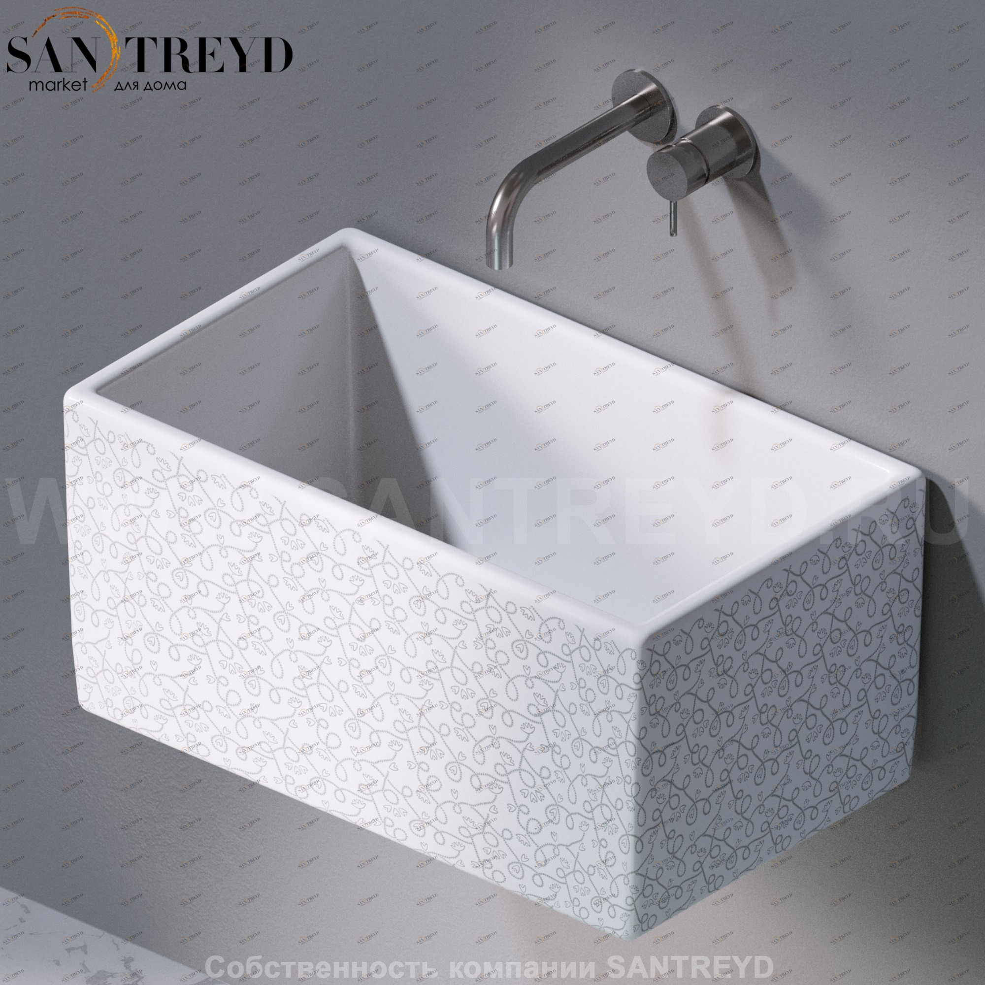 L112400 Подвесная раковина настенная прямоугольная A. e T. Italia Tower белая AeT ITALIA