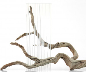 FSRT297 Стекло градиентного цвета Vivigraphix, показанное в конфигурации обзора, с прослойкой белого цвета прослойки прослойки и стандартной отделкой Forms-surfaces