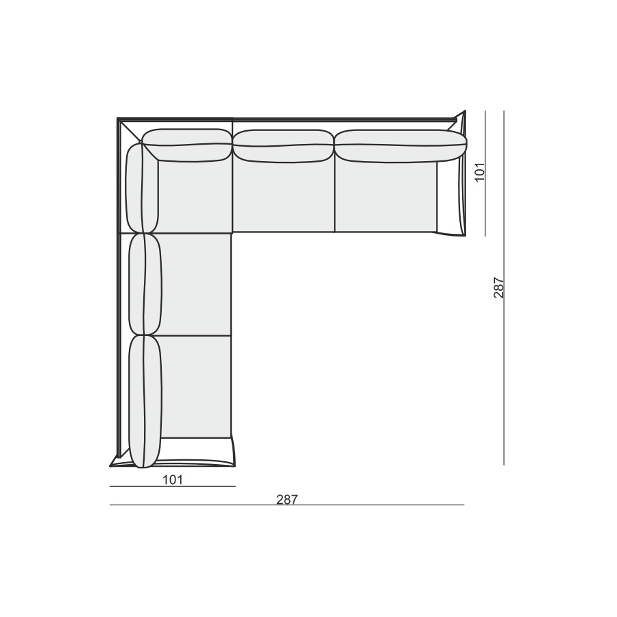 Диван угловой Hugo, светло-серый Sits S1234 - Вид №3