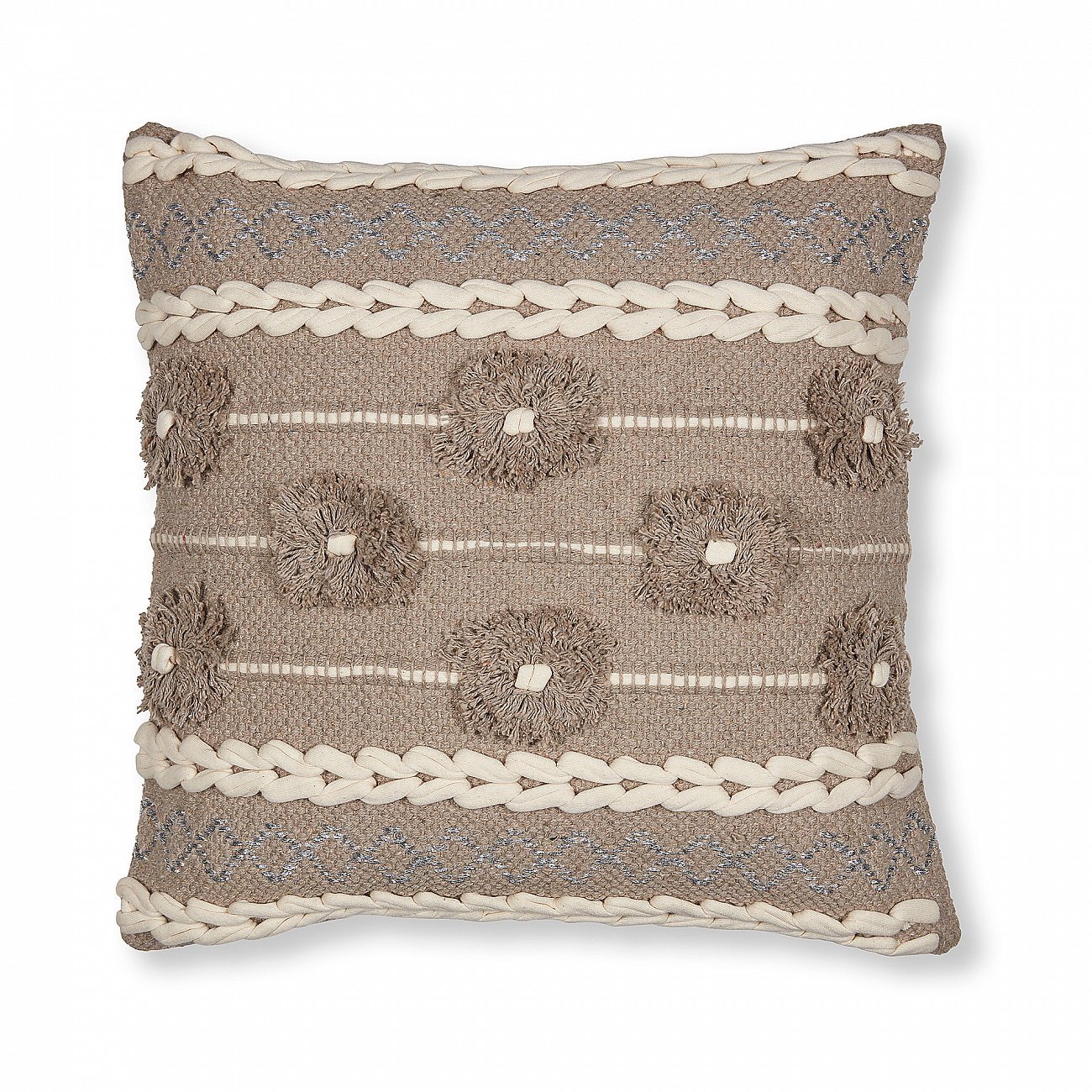 Чехол на подушку Brown Leander cushion от La Forma LA FORMA ОРНАМЕНТ 289174 Серый  - Вид №2