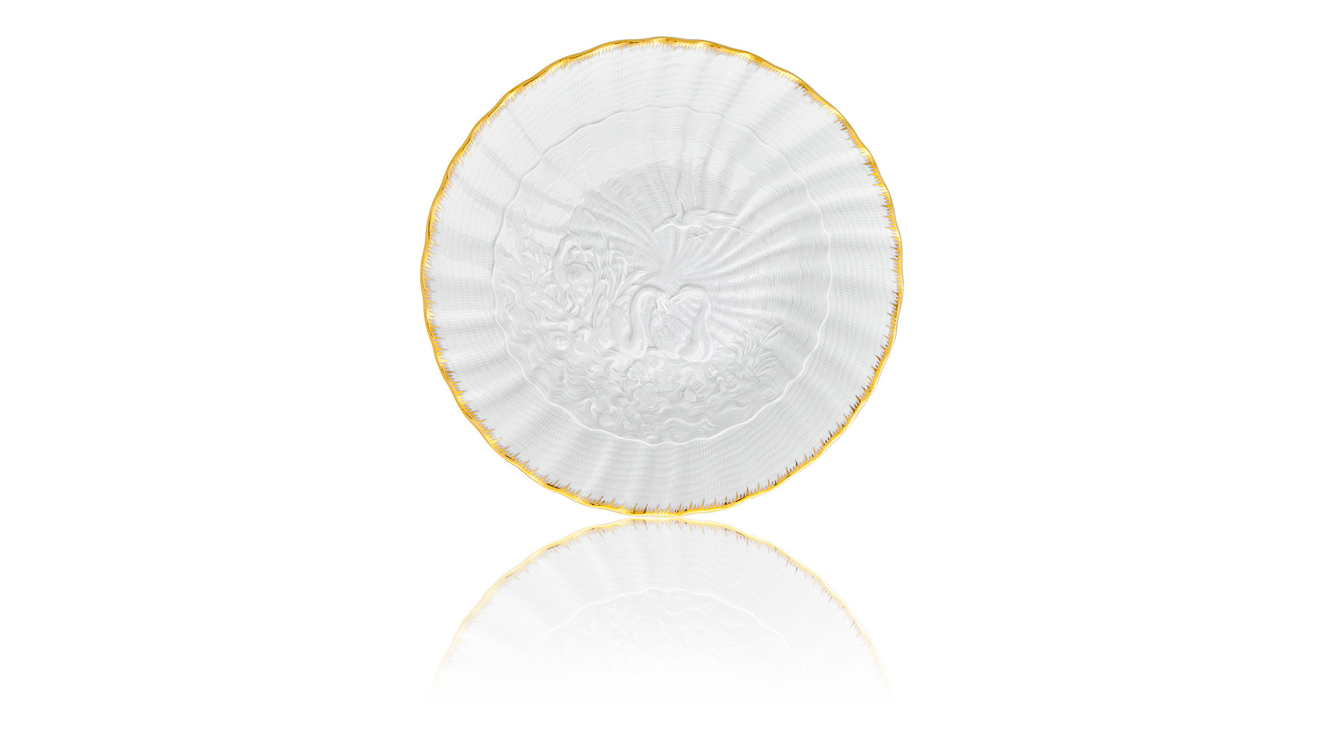 10645641 Meissen Набор тарелок суповых 25см "Лебединый сервиз" (золотой кант), 6 шт Фарфор  - Вид №1