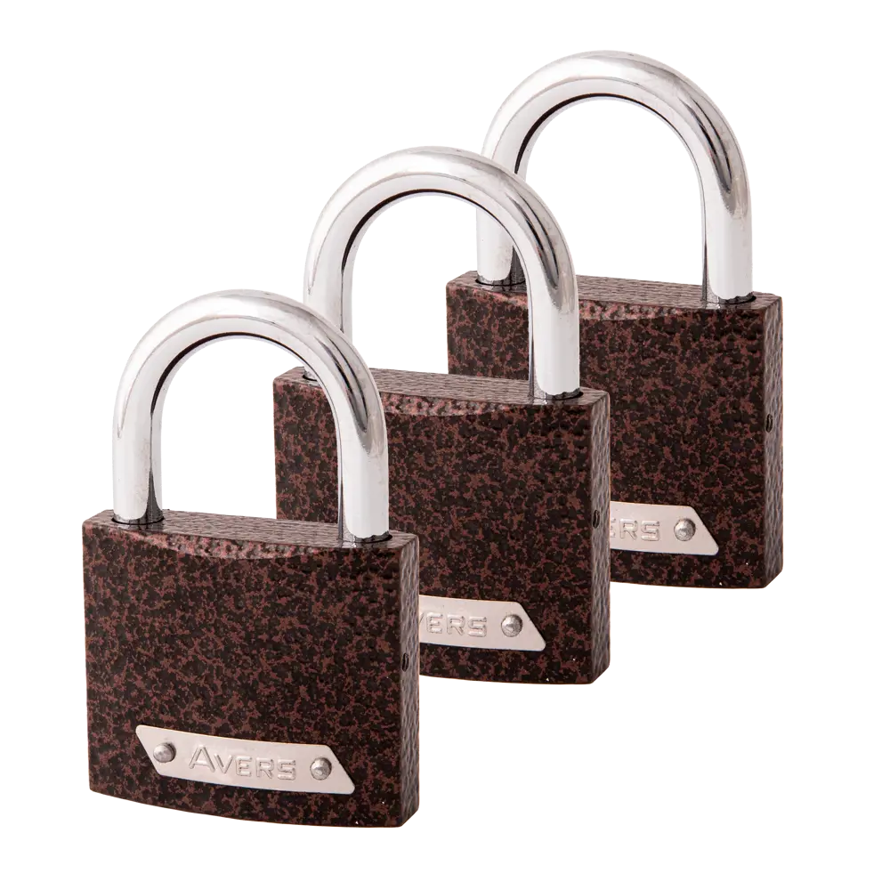 Комплект навесных замков Avers PD-01-50 48х41 мм, чугун, 3 шт STLM-2184445