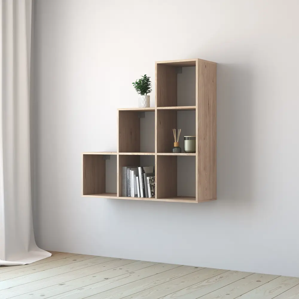 Стеллаж KONSENSA Руан 6 секций 104x104x31.7 см ЛДСП цвет дуб комано STLM-2198969 - Вид №17