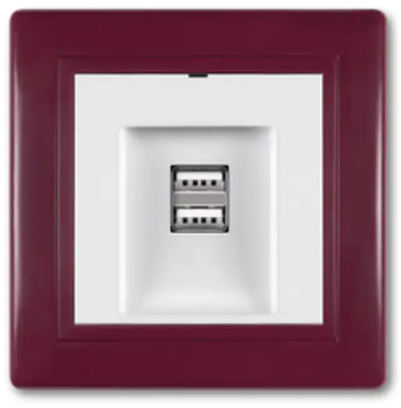 91698706 Разъем USB двойная встраиваемая Aling-conel Prestige 6161.330 цвет бордовый/белый STLM-1103509