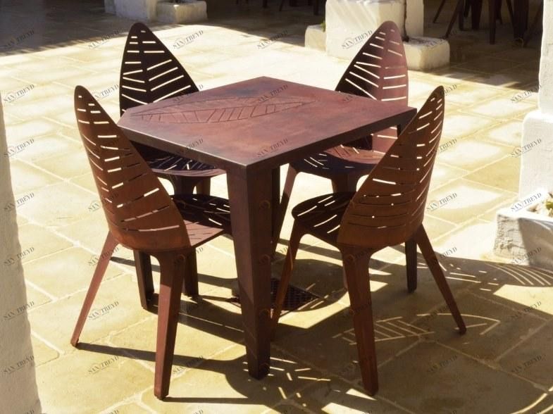 TrackDesign Квадратный садовый стол из стали Corten ™ Lila Tt0603002 