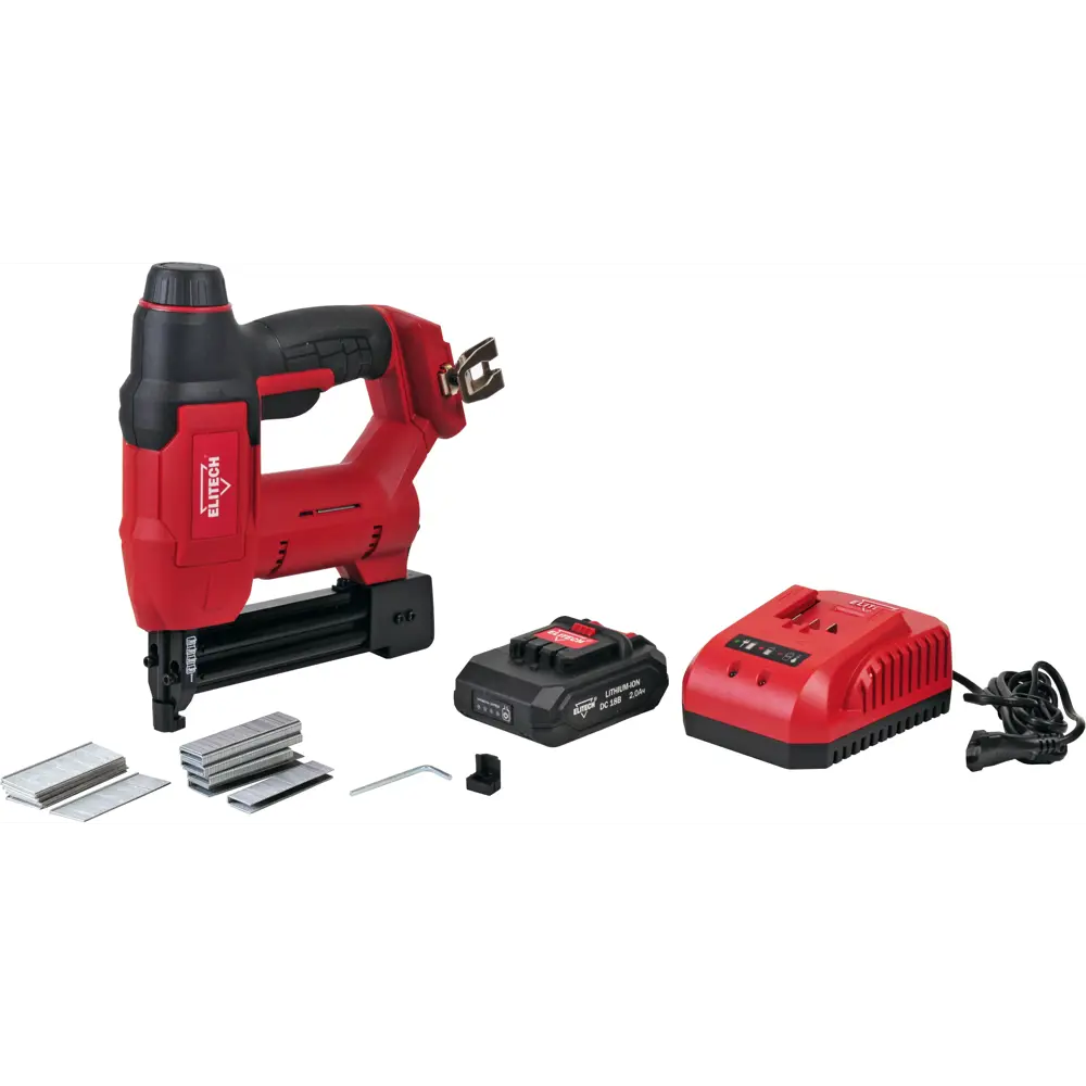 Степлер аккумуляторный Elitech ПГА1832Л E2210.001.01, 18 В Li-Ion 2 Ач STLM-2127680 - Вид №10