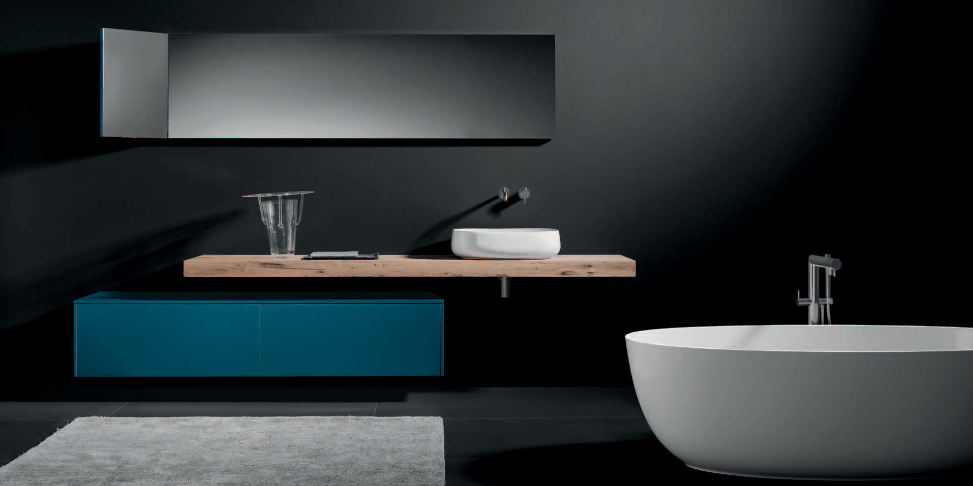 Комбинация ванной комнаты S104 в отделке SILKY 55 Ceramica/Ottanio MILLDUE SINTESI SINTESI104OTTANIO - Вид №1