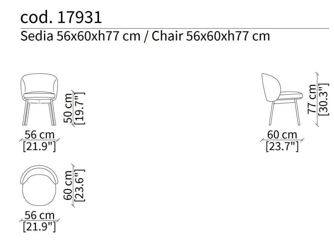 Мягкий стул из ткани Frigerio Hug ARCH-00103790 - Вид №5