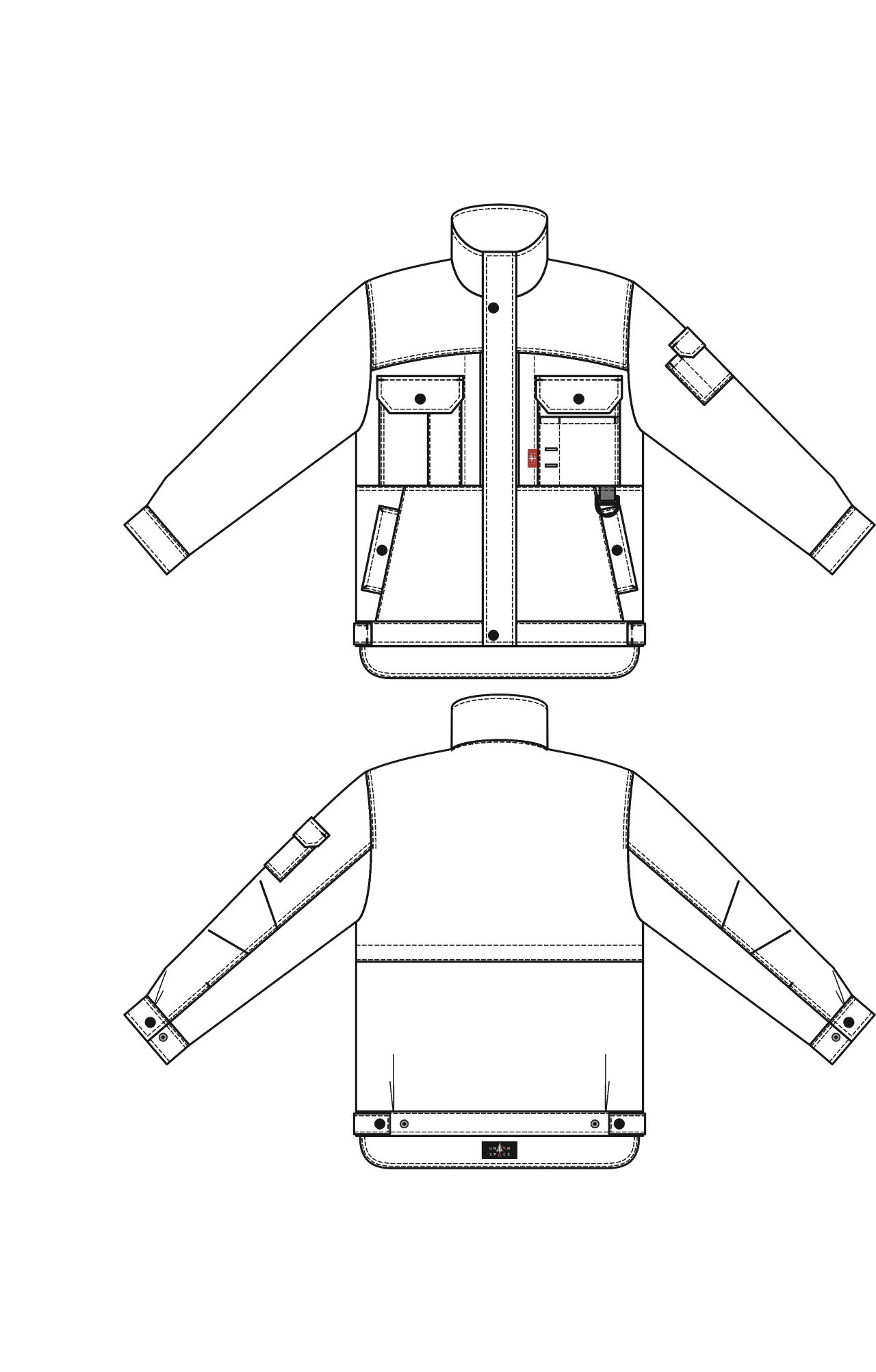 62587 Куртка  черная Union Space  Летняя спецодежда  размер 44-46/158-164  - Вид №3