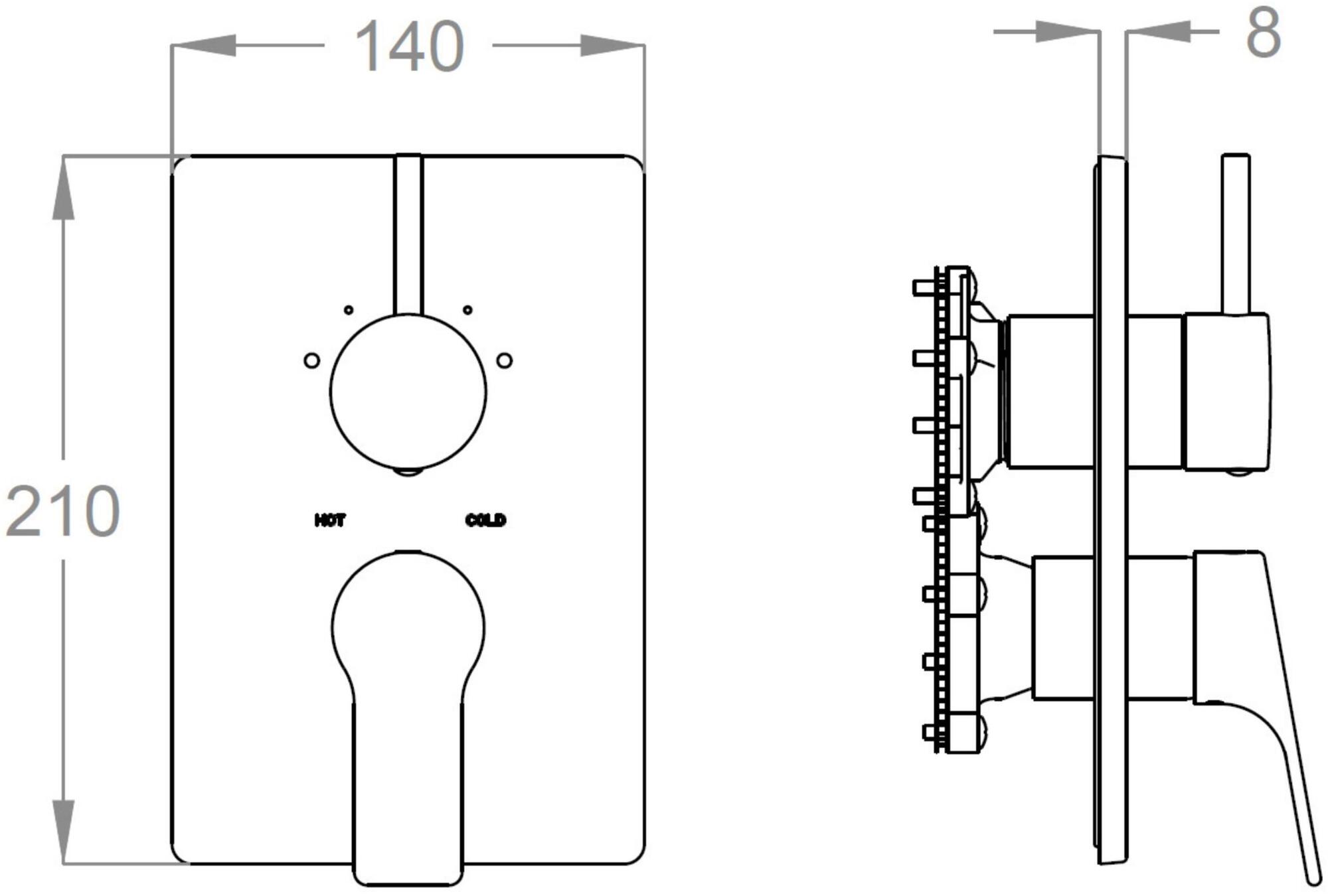 Fir Italia Смеситель для душа встраиваемый латунный с тарелкой New handy 52 5250188 - Вид №1