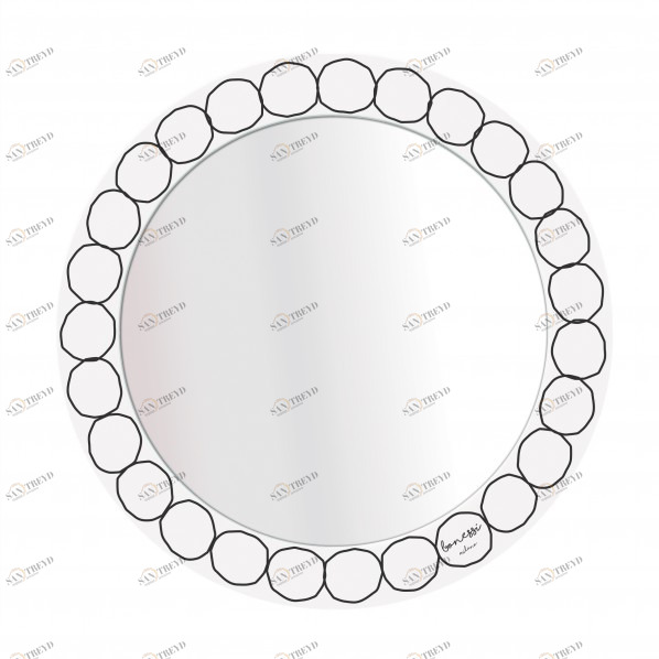 Зеркало круглое с черным принтом диаметр 44 см Corso Como BONESSI НАСТЕННЫЕ 132413 Зеркальный 