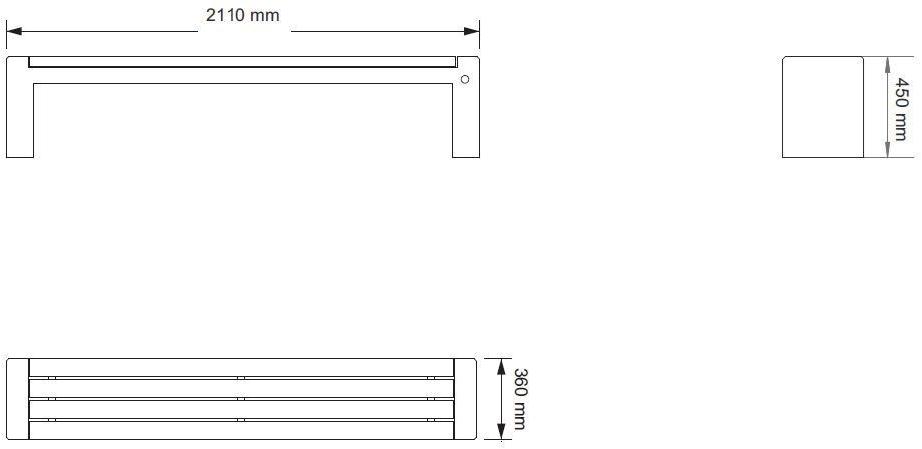 ENCHO ENCHEV - ETE Скамейка из бетона и дерева без спинки  185  - Вид №5