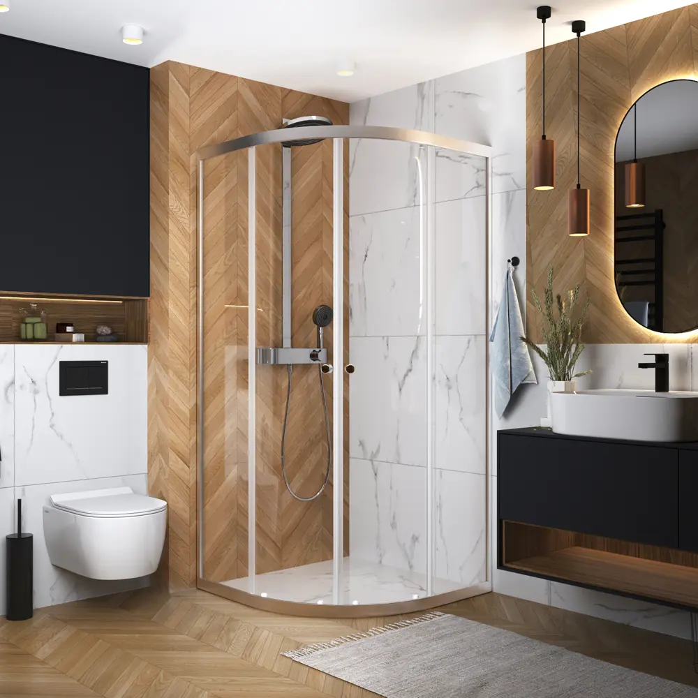 Душевой уголок DOMANI-SPA Cube 90×90 см с прозрачным стеклом 89364000 Delight STLM-1478957