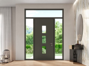 Алюминиевая входная дверь со стеклянными панелями